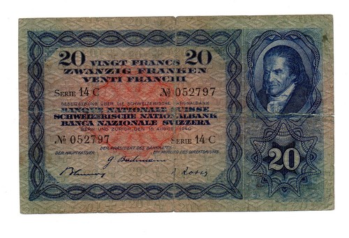 Suisse switzerland billet - switzerland, 20