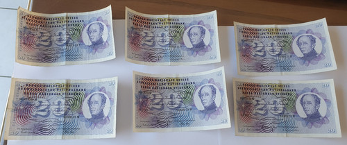 Suisse lot billets - de, 6