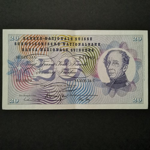Billet francs suisse serie - billet, 20