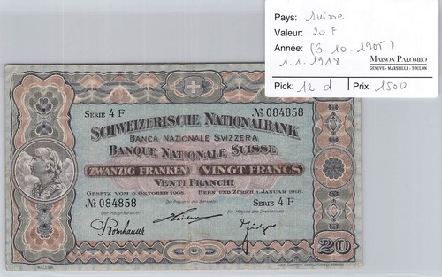 Suisse francs 1 - -, 1.1.1918