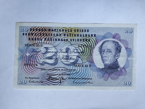 Svizzera banconota franchi - svizzera, 20