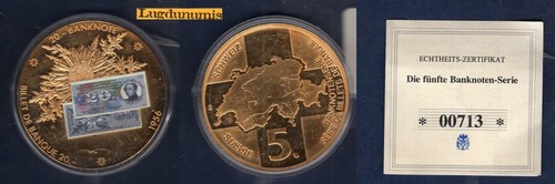Médaille billet suisse - médaille, 20