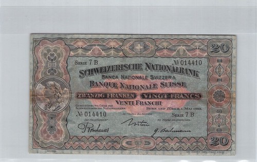 Suisse francs 5 1923 - 20,